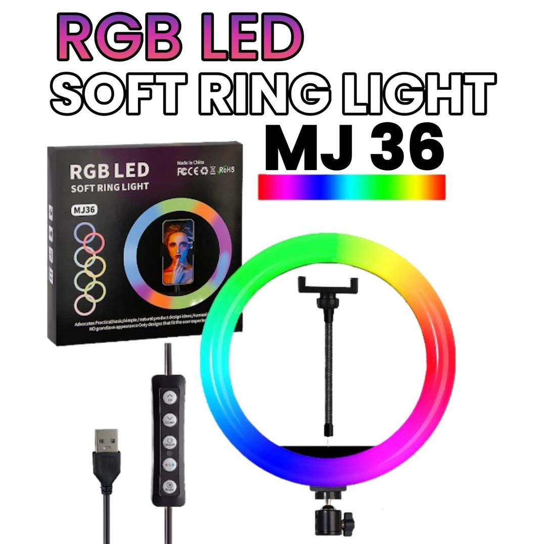 MJ36 36CM / 14-Inch Large RGB LED Ring Light – 16 Color Photography Lighting