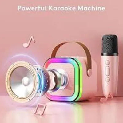 Portable Pink LED Wireless Speaker - 1 Pcs with Super Bass and Bluetooth Connectivity