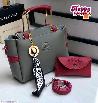 Women's Rexine Hand Bag Set - 2 Pcs - Stylish & Functional