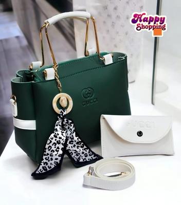 Women's Rexine Hand Bag Set - 2 Pcs - Stylish & Functional