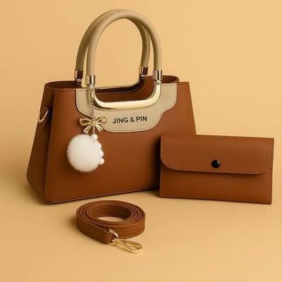 Women's Rexine Plain Hand Bag Set