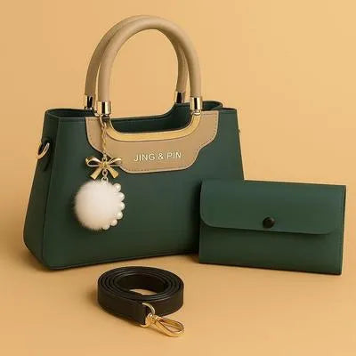 Women's Rexine Plain Hand Bag Set