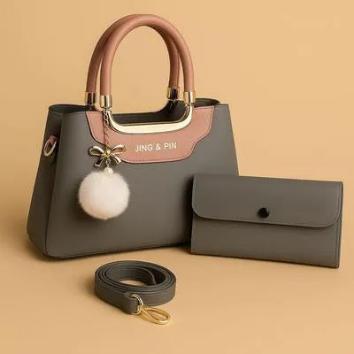 Women's Rexine Plain Hand Bag Set