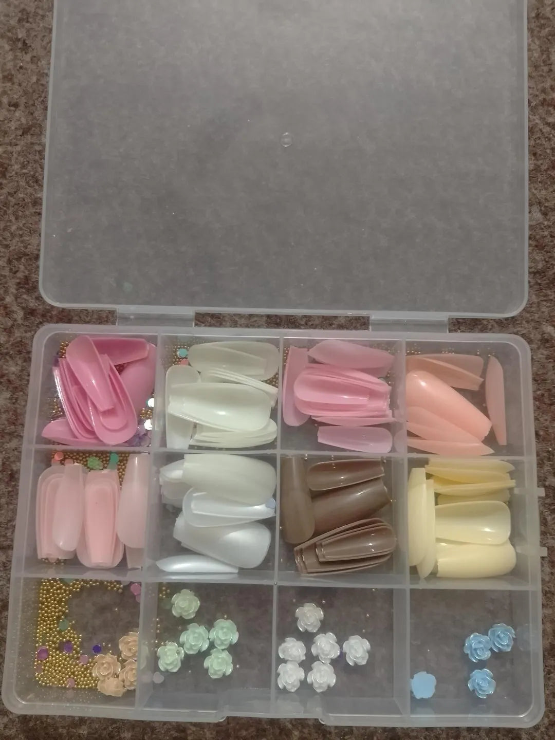 96 Pcs Multicolor Nails With Beads Smooth and Even Coverage Artificial Nails, 1 Pack